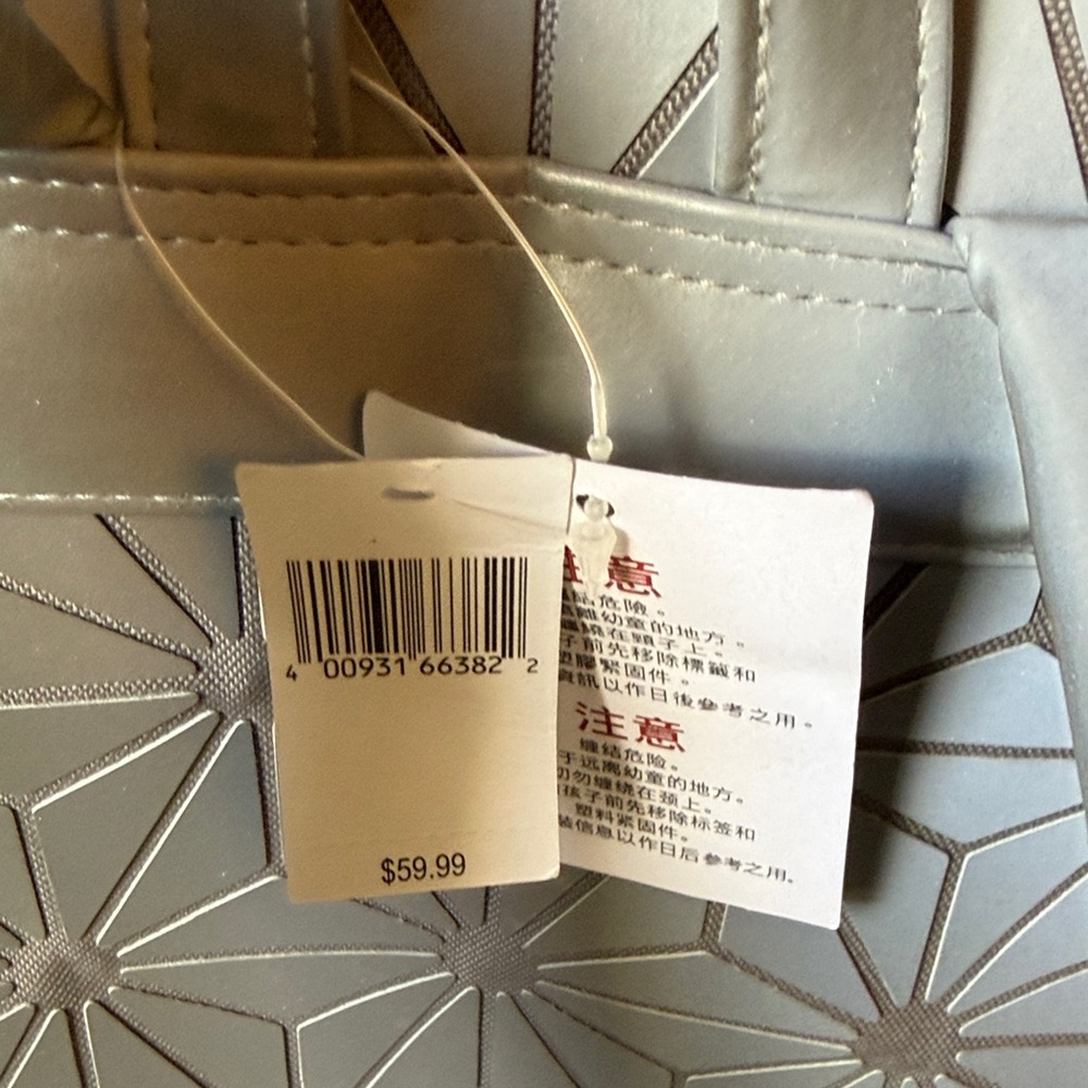 Geometric Silver Backpack - Picture 3 of 6